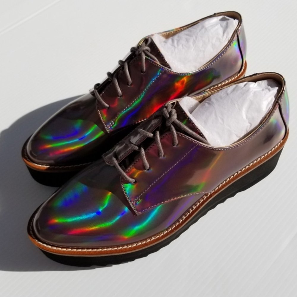 Holographic Rainbow Shoes - Jane and the Shoe - size 8